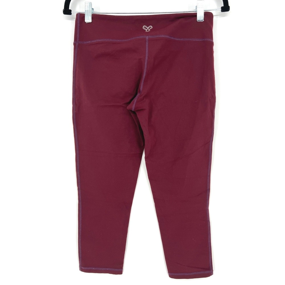 Aritzia TNA Leggings Large Maroon Burgundy Crop Capri Yoga Pilates Activewear